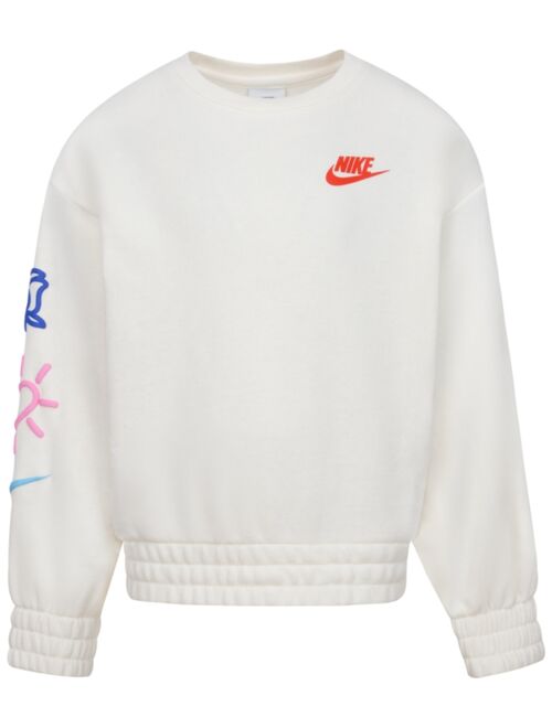 Nike Little Girls XO Swoosh Crewneck Sweatshirt