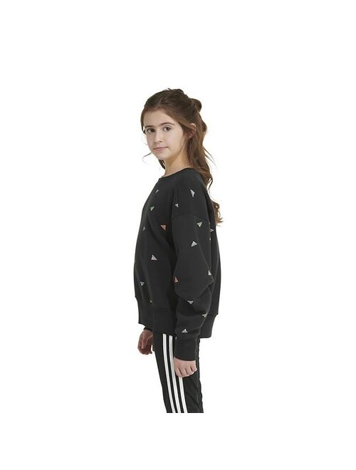 Girls 7-16 adidas AOP Crewneck Fleece Sweatshirt