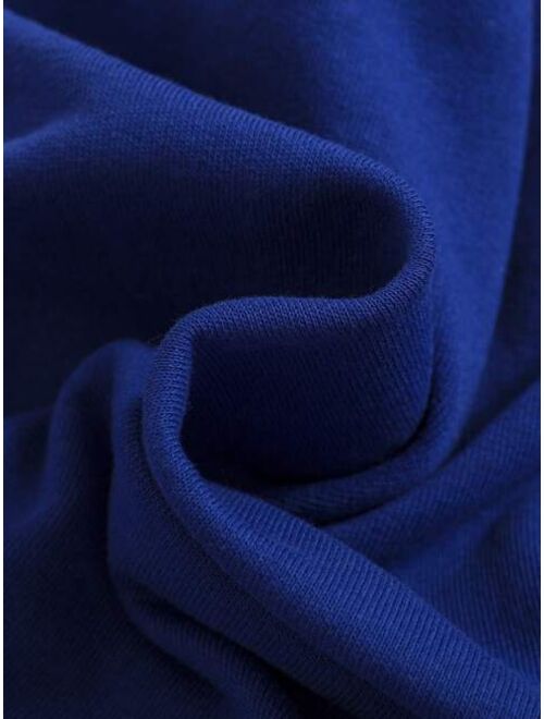 SHEIN Tween Girl Slogan Graphic Thermal Lined Pullover