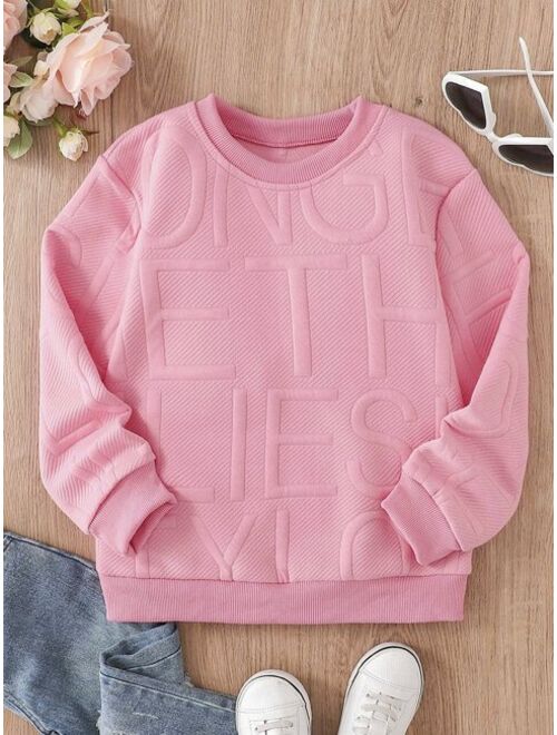 SHEIN Kids EVRYDAY Girls Letter Graphic Sweatshirt