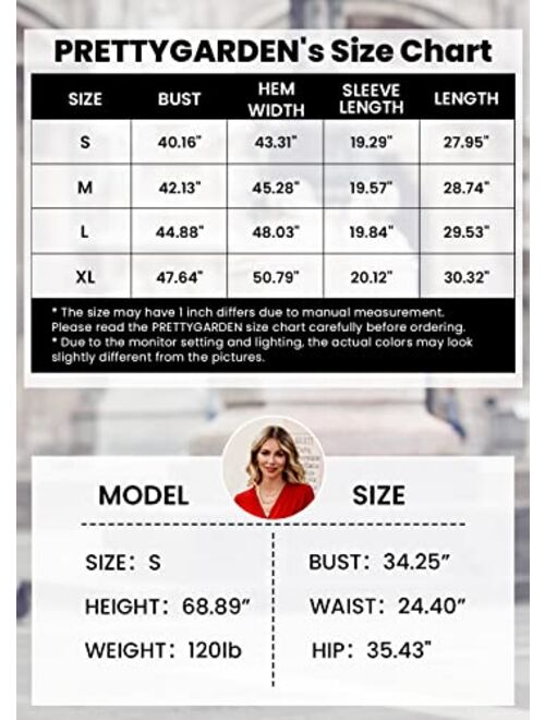 PRETTYGARDEN Women's 2023 Winter Quilted Jackets Lapel Coat Outerwear Casual Long Sleeve Button Down Blouse Shirts Tops