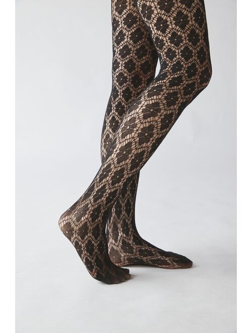 Urban Outfitters UO Openwork Floral Tights
