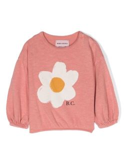 Big Flower Girl organic-cotton sweatshirt