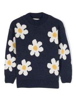 Big Flower intarsia-knit jumper