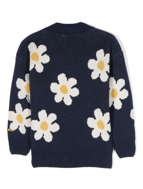 Bobo Choses Big Flower intarsia-knit jumper