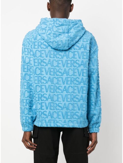 Versace logo-embossed terry-cloth hoodie