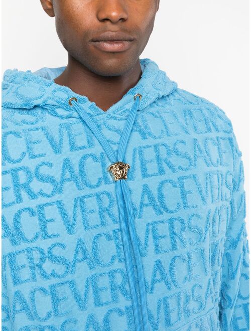 Versace logo-embossed terry-cloth hoodie