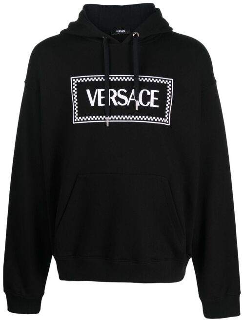 Versace embroidered-90s Vintage logo hoodie
