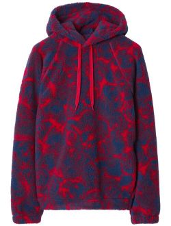 abstract-pattern print shearling hoodie