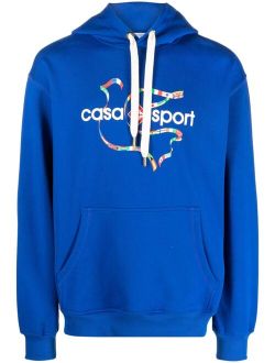 Casablanca logo-print organic-cotton hoodie