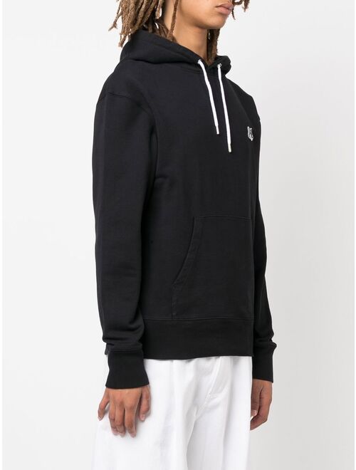 Maison Kitsune logo-embroidered long-sleeved cotton hoodie