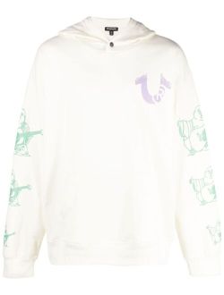 graphic-print long-sleeve hoodie
