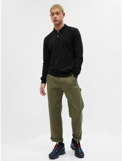 Pique Solid Long Sleeve Regular Size Polo Shirt