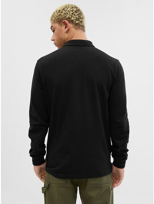 Gap Pique Solid Long Sleeve Regular Size Polo Shirt