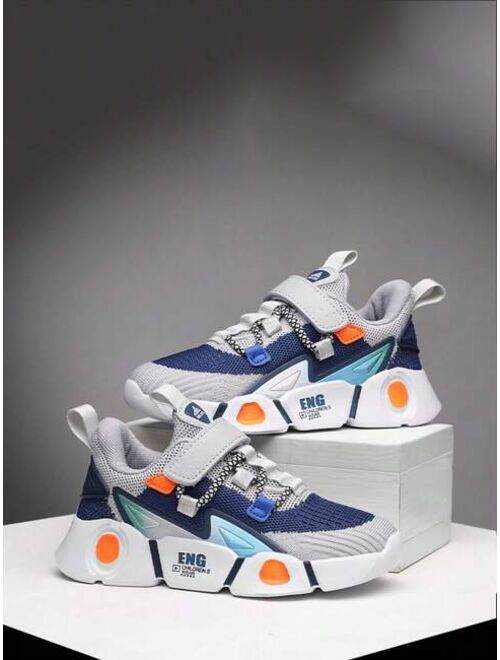 Shein Children's Contrasting Alphabet Graphic Velcro Sneakers
