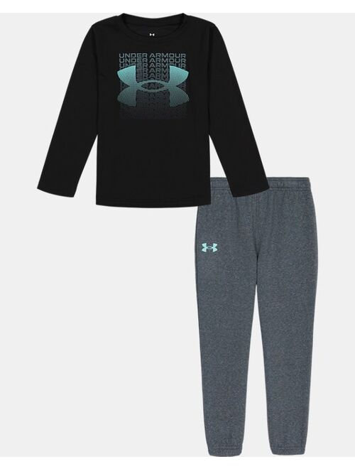 Under Armour Toddler Boys' UA Fader Block Logo Long Sleeve & Joggers Set