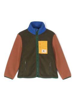 colour-block fleece jacket