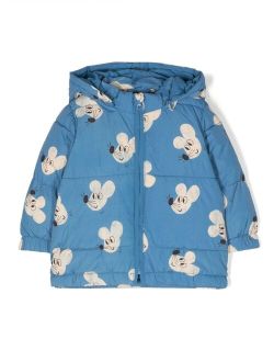 Mouse All Over padded hooded jacket