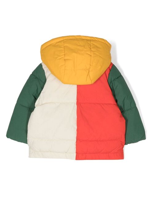 Bobo Choses colour-block padded hooded jacket