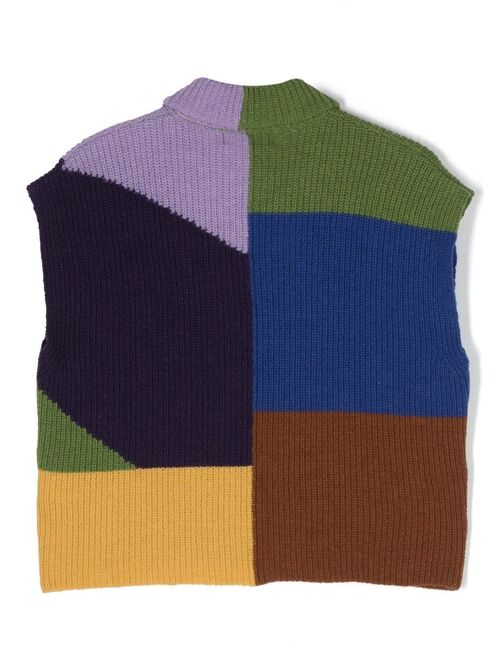 Bobo Choses colour-block sleeveless intarsia-knit vest