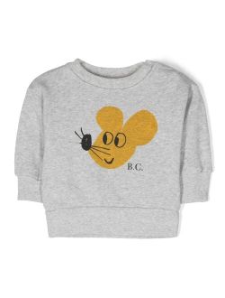 mouse-print cotton sweatshirt