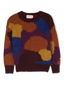 intarsia-knit crew-neck jumper