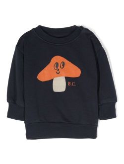 mushroom-print cotton sweatshirt