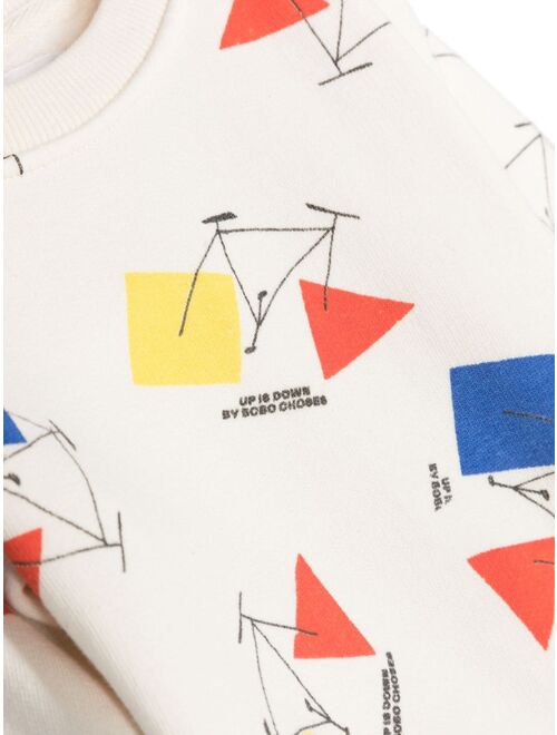 Bobo Choses geometric-print crew-neck sweatshirt