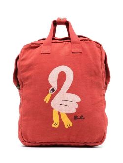 Pelican-print school backpack