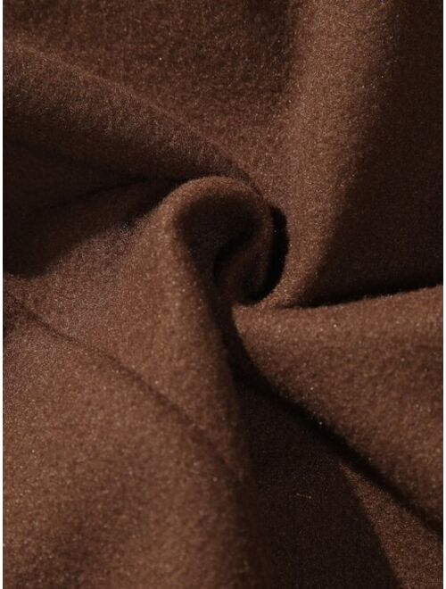 Manfinity Hypemode Men Slogan Graphic Kangaroo Pocket Drawstring Thermal Hoodie