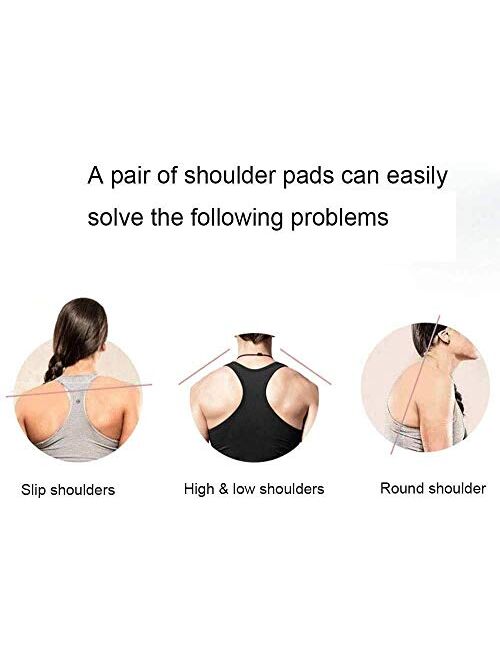 LUNNTE Silicone Shoulder Pads for Womens Clothing, Anti-Slip Shoulder Push-Up Pads Invisible Breathable Shoulder Enhancer Reusable Mothers Day Gift(2 Pairs (Transparent &