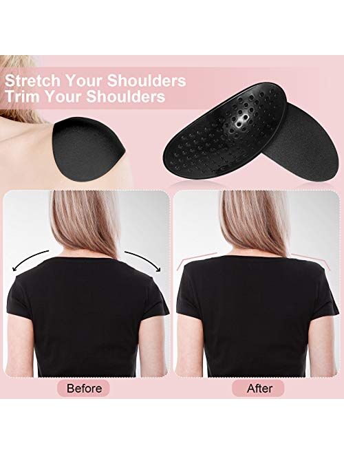WILLBOND 4 Pairs Women Shoulder Pads Push up Soft Adhesive Silicone Shoulder Pads Anti Slip Enhancer Shoulder Pads for Women Clothing (Black, Flesh Color, Transparent, Tr
