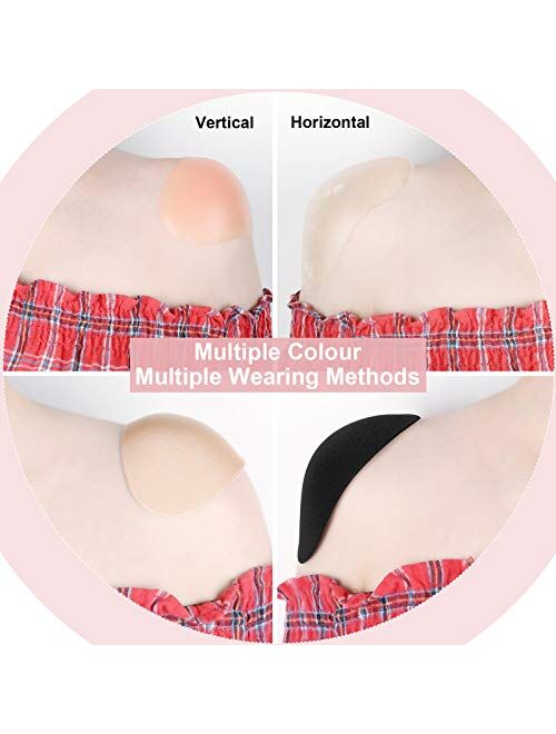 WILLBOND 4 Pairs Women Shoulder Pads Push up Soft Adhesive Silicone Shoulder Pads Anti Slip Enhancer Shoulder Pads for Women Clothing (Black, Flesh Color, Transparent, Tr