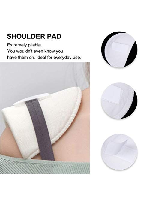 EXCEART 2 Pairs Shoulder Pad with Hook and Loop Tape Sponge Pad Covered Set- in Shoulder Pads Clothes Shoulder Pad Foam Knitwear Pad for Women Men Suit