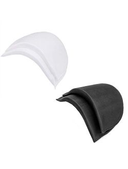 YEQIN Covered Set-in Shoulder Pads (2 Pcs White + 2 Pcs Black)