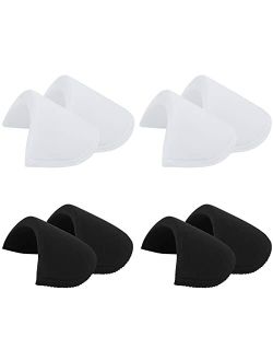 Lhybtm 4 Pairs Covered Set-in Shoulder Pads Sewing Foam Pads Sponge Shoulder Pad Shoulder Enhancer for Women Men Blazer Suit Coat Jacket Clothes Sewing Accessories (2 Bla