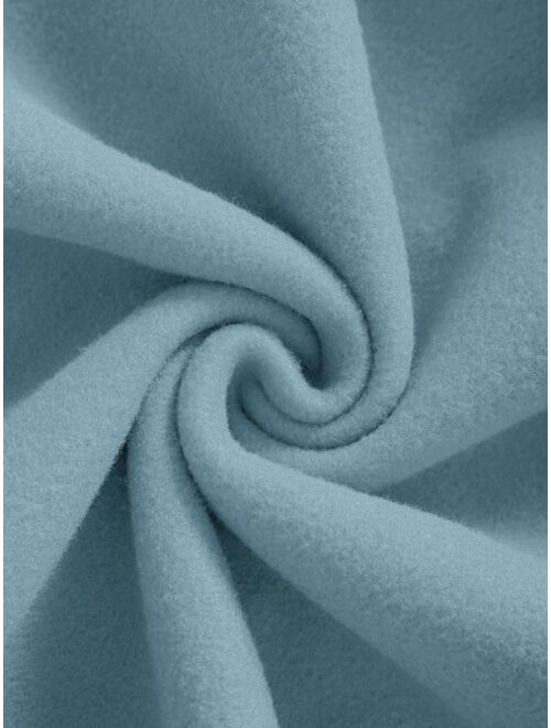 Men Kangaroo Pocket Drawstring Thermal Hoodie