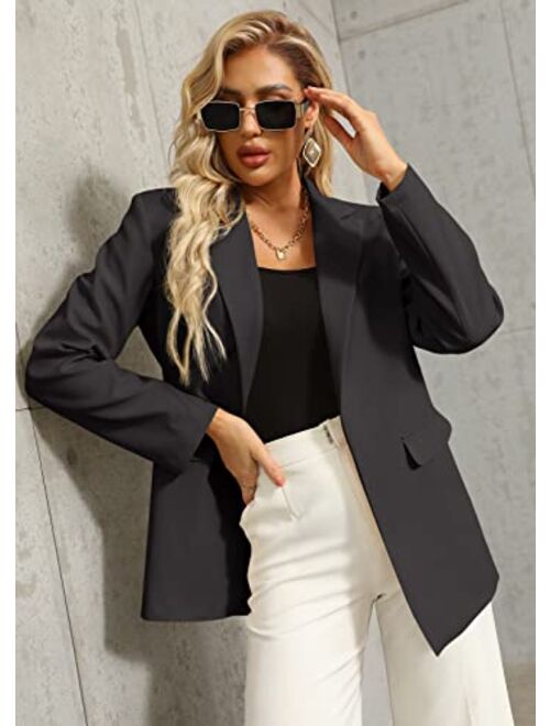 Farktop Womens Work Casual Oversized Blazers Long Sleeve Open Front Office Business Jackets