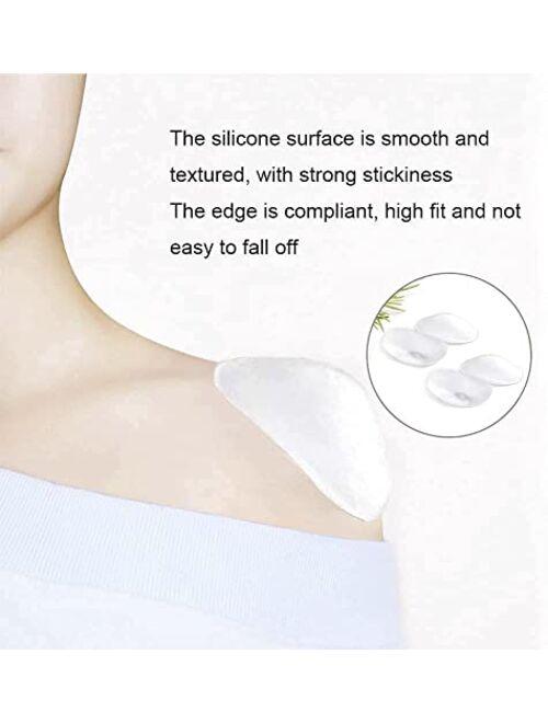 LUNNTE Silicone Shoulder Pads for Womens Clothing, Anti-Slip Shoulder Push-Up Pads Invisible Breathable Shoulder Enhancer Reusable Mothers Day Gift, 3 Pairs Transparent