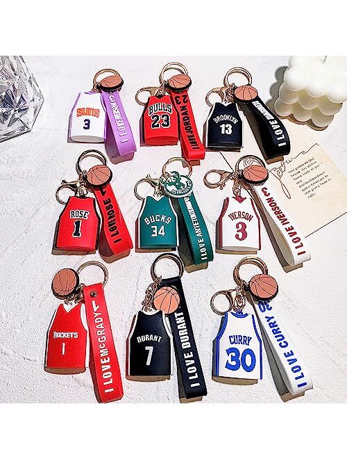 D DILLA BEAUTY G2 Basketball Star Jersey Theme Keychain Sport Star Car Keyring Charms Gifts for Mens Boys Basketball Fans