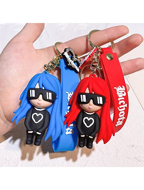 D DILLA BEAUTY Kawaii Popular Singer CaroG Keychain Adorable Backpack Car Keyring for Women