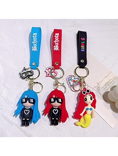 D DILLA BEAUTY Kawaii Popular Singer CaroG Keychain Adorable Backpack Car Keyring for Women