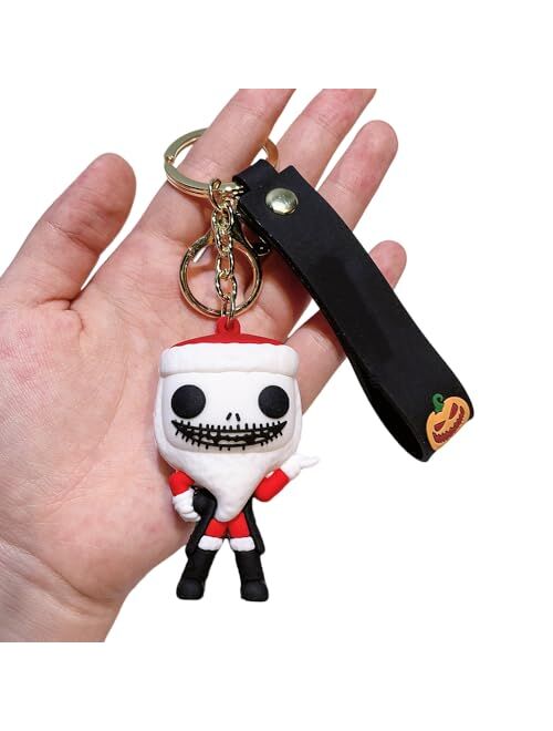 D DILLA BEAUTY Kawaii Halloween Theme Anime Keychain Adorable Backpack Car Keyring Charms for Men Women Girl