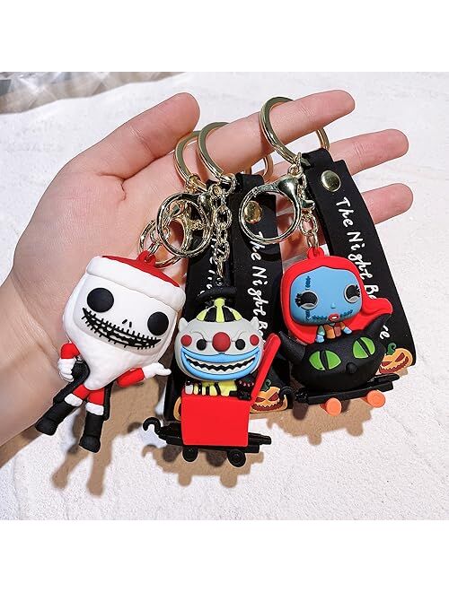D DILLA BEAUTY Kawaii Halloween Theme Anime Keychain Adorable Backpack Car Keyring Charms for Men Women Girl
