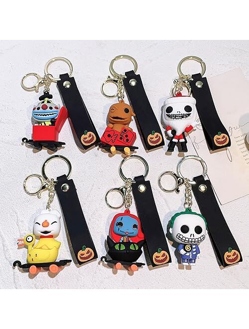 D DILLA BEAUTY Kawaii Halloween Theme Anime Keychain Adorable Backpack Car Keyring Charms for Men Women Girl
