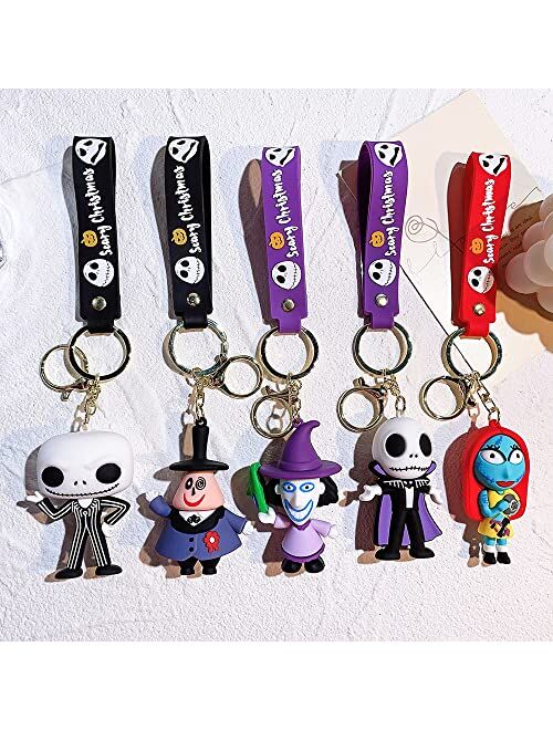 D Dilla Beauty Cute Frighten Pumpkin Man Skeleton Christmas Eve Keychain Adorable Backpack Car Keyring Charms Easy to Carry