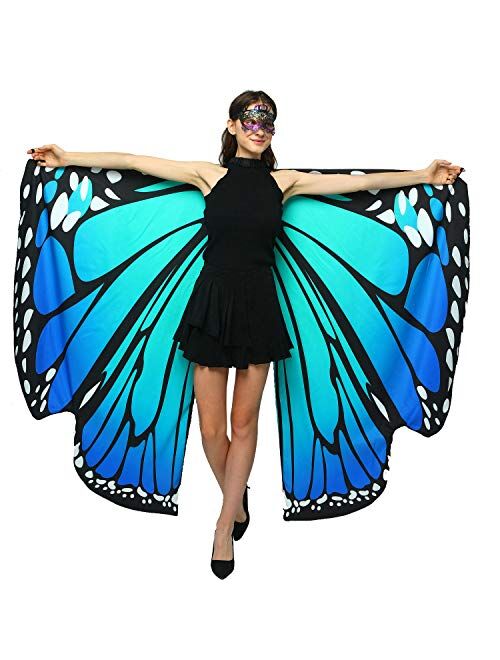 Shireake Baby Halloween/Party Costumes,Double-Sided Printing Butterfly Wings for Women,Butterfly Fairy Ladies Costume