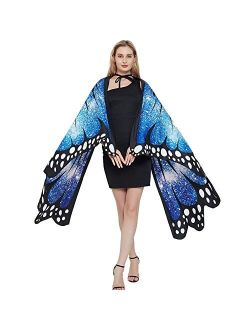 Oun Nana Halloween Butterfly Wings Cape for Women Butterfly Halloween Costume with Antenna Headband, Butterfly Wings Costumes Shawl