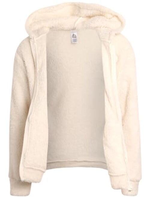 RBX Girls' Sweatshirt - Sherpa Fleece Zip Up Hoodie Sweatshirt - Cozy Casual Fashion Sweatshirt for Girls (7-16)