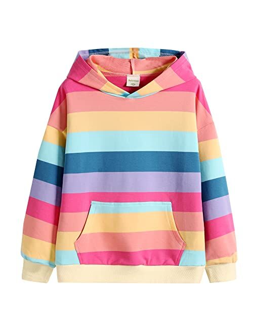 Julerwoo Toddler & Girls Cotton Full Zip Sweatshirts Hoodie Girls' Tie Dye Pullover Sweatshirt Tops 2-12 Years